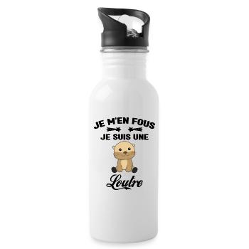 Je M'en Fous Je Suis Une Loutre Humour Cadeau - Gourde avec paille intégrée - blanc - Droite