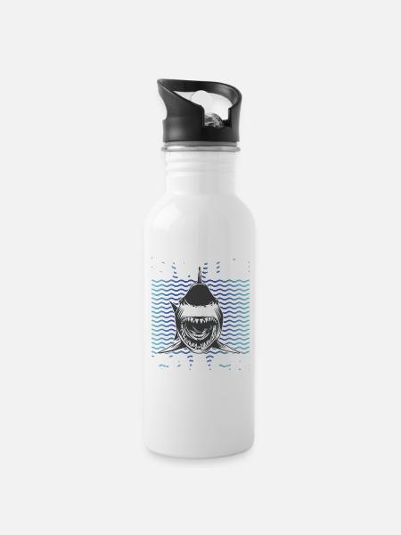 Schwimmtrainer - Trinkflasche mit integriertem Trinkhalm - Weiß
