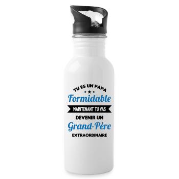 Futur grand-père cadeau annonce de grossesse - Gourde avec paille intégrée - blanc - Droite