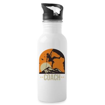 climbing coach climb climb climbing climbing woman - Water bottle with straw - white - Right