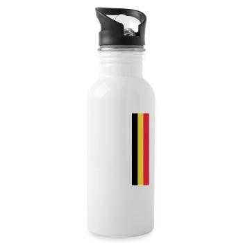Drapeau belge Belgique Drapeau belge Belge - Gourde avec paille intégrée - blanc - Droite