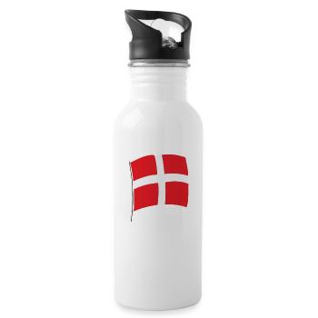 Danemark Drapeau Danois Drapeau Danmark Danemark - Gourde avec paille intégrée - blanc - Droite