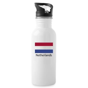 Pays-Bas Drapeau Pays-Bas Hollande Néerlandais - Gourde avec paille intégrée - blanc - Droite