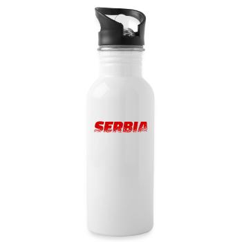 Serbie Drapeau Srbija Couleurs serbes Yougoslavie - Gourde avec paille intégrée - blanc - Droite
