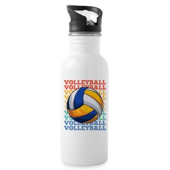 Volleyball Colorful - Water bottle with straw - white - Right