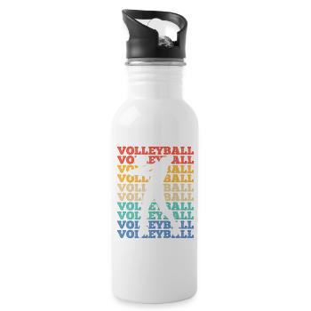 Volleyball Womens Colorful - Water bottle with straw - white - Right