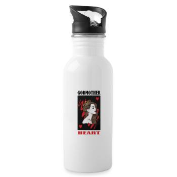 Godmother Aunt Godmother Baptismal Godchild - Water bottle with straw - white - Right