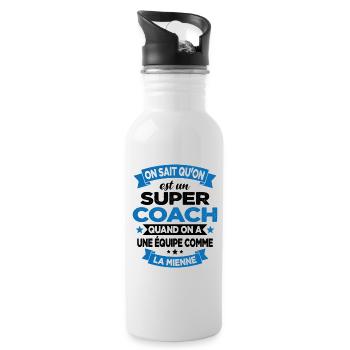 On Sait Qu'on Est Un Super Coach - Gourde avec paille intégrée - blanc - Droite