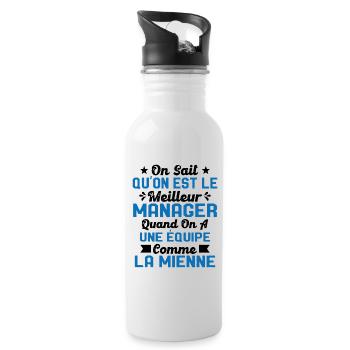 Meilleur Chef a une équipe comme la mienne - Gourde avec paille intégrée - blanc - Droite