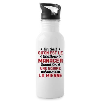 Meilleur Chef a une équipe comme la mienne - Gourde avec paille intégrée - blanc - Droite