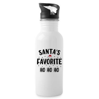 Santa's favorite ho - Gourde avec paille intégrée - blanc - Droite