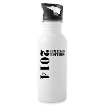 2014 Édition Limitée Anniversaire Cadeau Décoration - Gourde avec paille intégrée - blanc - Droite