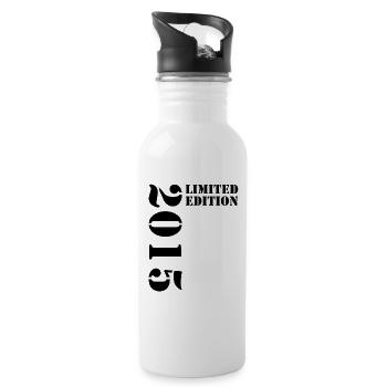 2015 Limited Edition Geburtstag Geschenk Deko - Trinkflasche mit integriertem Trinkhalm - Weiß - Rechts