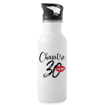 Chapitre 30 Ans Anniversaire Humour Cadeau - Gourde avec paille intégrée - blanc - Droite