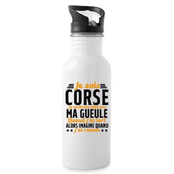 Corse je ne ferme pas ma gueule cadeau humour - Gourde avec paille intégrée - blanc - Droite