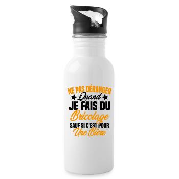 Cadeau humour ne pas déranger bricolage bière - Gourde avec paille intégrée - blanc - Droite
