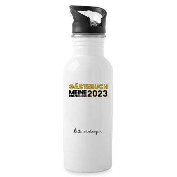 Gästebuch Einschulung 2023 Bitte Eintragen Schule - Trinkflasche mit integriertem Trinkhalm - Weiß - Rechts