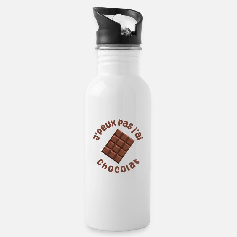 J'peux pas j'ai chocolat - Gourde avec paille intégrée - blanc