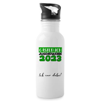 Jugendweihe 2023 Gästebuch Mädchen Jungen Fun Deko - Trinkflasche mit integriertem Trinkhalm - Weiß - Rechts