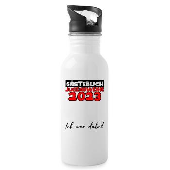Jugendweihe 2023 Gästebuch Mädchen Jungen Fun Deko - Trinkflasche mit integriertem Trinkhalm - Weiß - Rechts