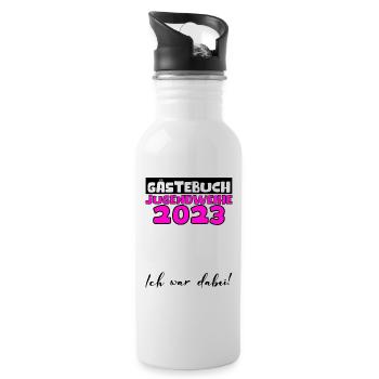 Jugendweihe 2023 Gästebuch Mädchen Jungen Fun Deko - Trinkflasche mit integriertem Trinkhalm - Weiß - Rechts