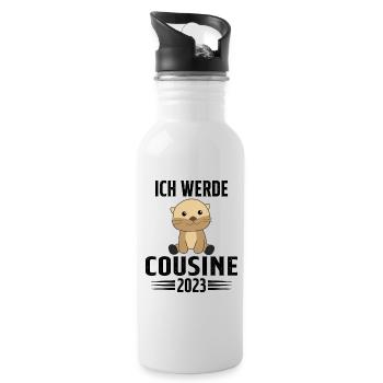 Ich werde Cousin 2023 - Gourde avec paille intégrée - blanc - Droite