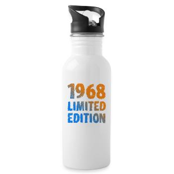 1968 Limited Edition 55th Birthday Gift Fun - Water bottle with straw - white - Right
