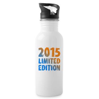 2015 Limited Edition Geburtstag Geschenk Deko - Trinkflasche mit integriertem Trinkhalm - Weiß - Rechts