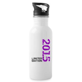2015 Limited Edition Geburtstag Geschenk Deko - Trinkflasche mit integriertem Trinkhalm - Weiß - Rechts