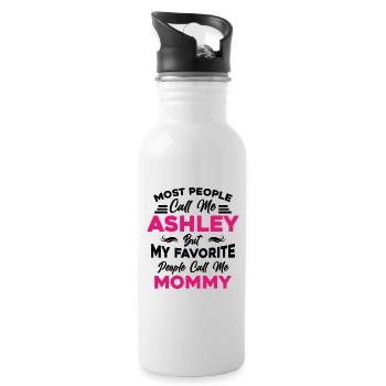 Ashley nom Maman m'appellent Ashley - Gourde avec paille intégrée - blanc - Droite