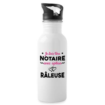 Femme je suis une notaire avec option râleuse - Gourde avec paille intégrée - blanc - Droite
