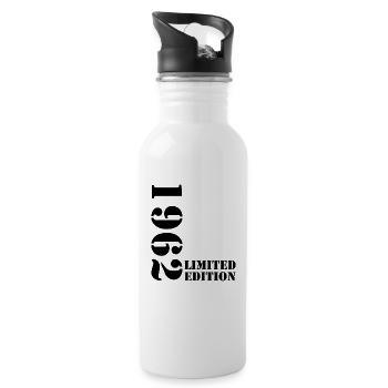 1962 Limited Edition Geburtstag Geschenk Frau Mann - Trinkflasche mit integriertem Trinkhalm - Weiß - Rechts