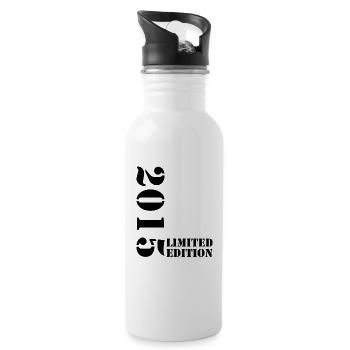 2015 Limited Edition Geburtstag Geschenk Deko - Trinkflasche mit integriertem Trinkhalm - Weiß - Rechts