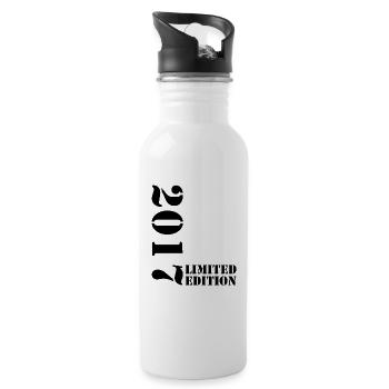 2017 Édition Limitée Anniversaire Cadeau Décoration - Gourde avec paille intégrée - blanc - Droite