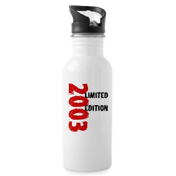 2003 Limited Edition Birthday Gift Wife Husband - Water bottle with straw - white - Right