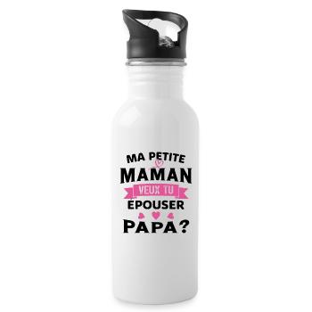 Ma Petite Maman Veux Tu Épouser Papa Cadeau Maman - Gourde avec paille intégrée - blanc - Droite