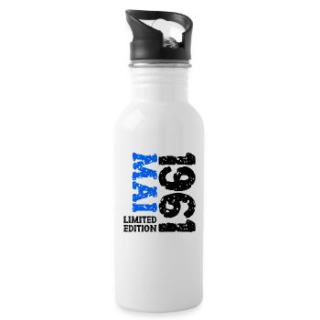 1961 Mai Limited Edition Geburtstag Geschenk - Trinkflasche mit integriertem Trinkhalm - Weiß - Rechts