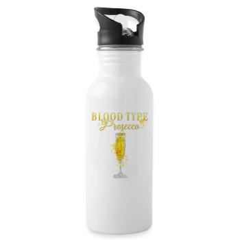 Bachelorette Party Blood Type Prosecco - Water bottle with straw - white - Right