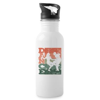 Boogie Woogie Tanz Swing 60s Retro Tanzpaar - Trinkflasche mit integriertem Trinkhalm - Weiß - Rechts
