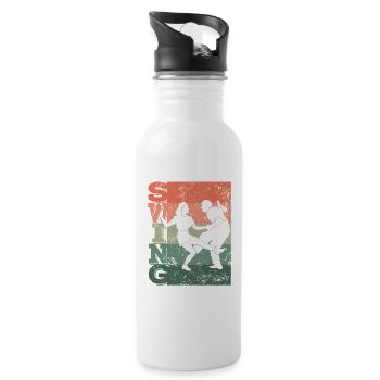 Boogie Woogie Tanz Swing Tanzpaar - Trinkflasche mit integriertem Trinkhalm - Weiß - Rechts