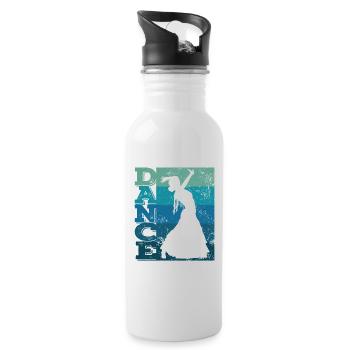 Flamenco woman with flamenco dress - Water bottle with straw - white - Right