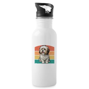Chien havanais Je t’entends Je n’écoute tout simplement pas - Gourde avec paille intégrée - blanc - Droite