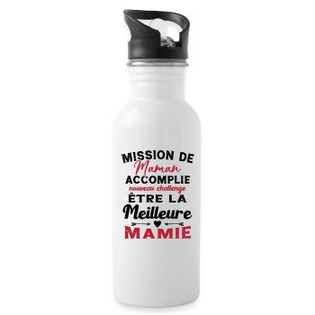 Mission Maman Accomplie - Future Meilleure Mamie - Gourde avec paille intégrée - blanc - Droite