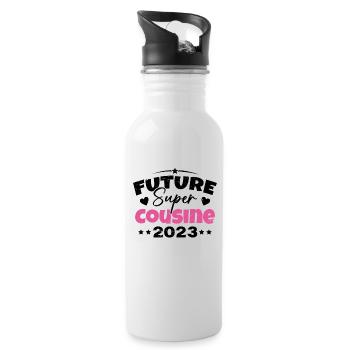 Future Super Cousine 2023 Annonce Grossesse - Gourde avec paille intégrée - blanc - Droite