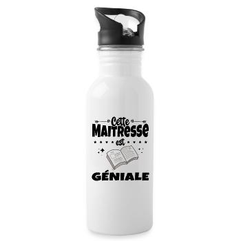 Femme Cette Maitresse Est Geniale Humour Prof - Gourde avec paille intégrée - blanc - Droite