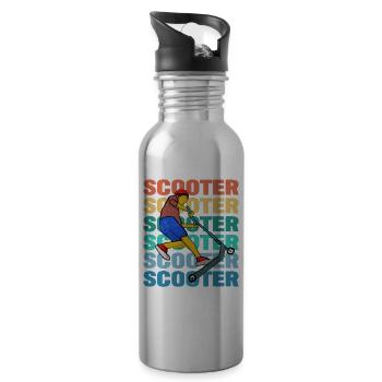 Scootering Colorful - Water bottle with straw - silver - Right