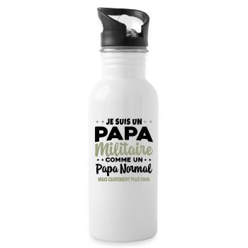 Homme Je Suis Papa Militaire Humour Cadeau soldats - Gourde avec paille intégrée - blanc - Droite