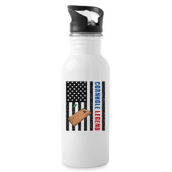 Cornhole Legend USA - Water bottle with straw - white - Right