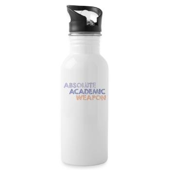 Studenten Absolute Academic Weapon - Trinkflasche mit integriertem Trinkhalm - Weiß - Rechts