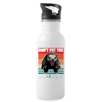 Honey Badger Dont Pet The Honey Badger - Gourde avec paille intégrée - blanc - Droite